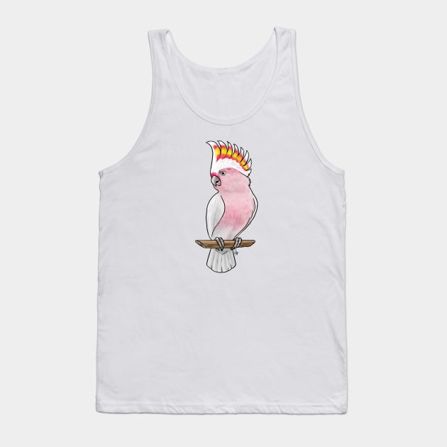 Bird - Pink Cockatoo - Crest Up Tank Top by Jen's Dogs Custom Gifts and Designs